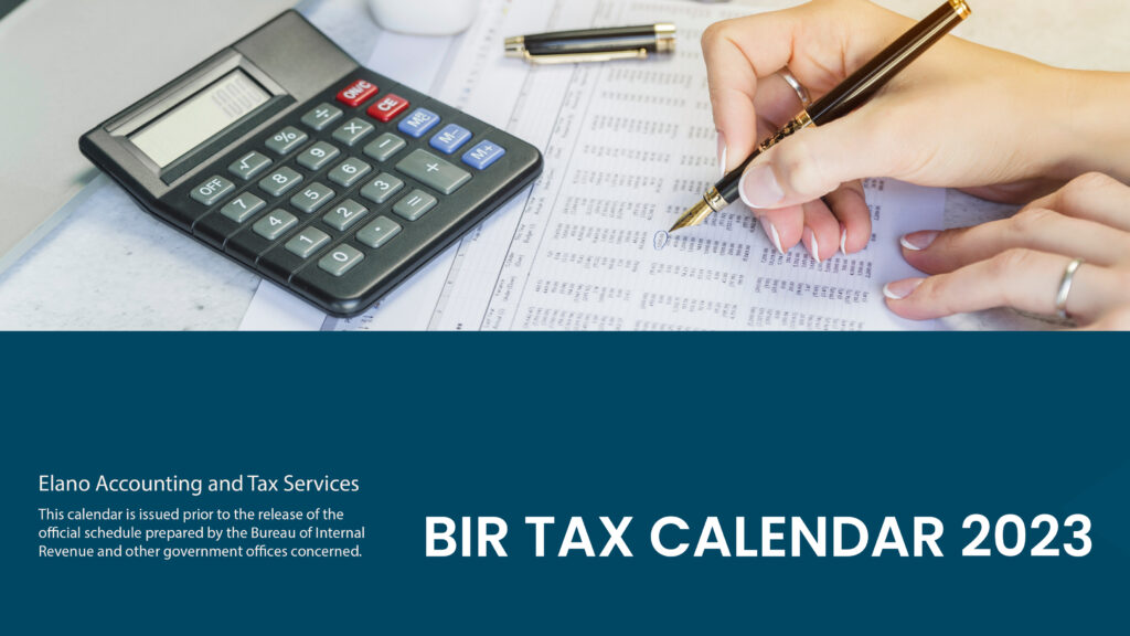 BIR Tax Calendar For Year 2023